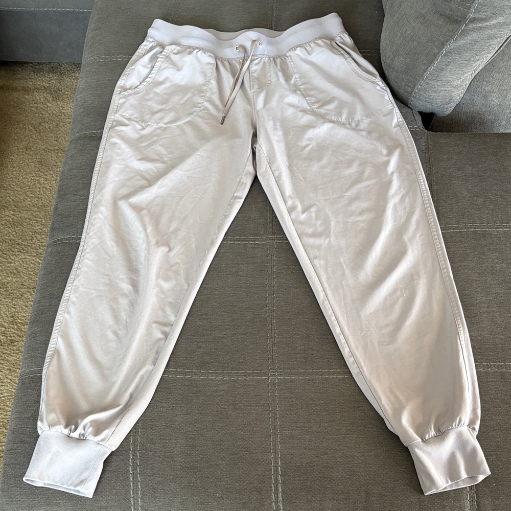 Women's White Joggers. L